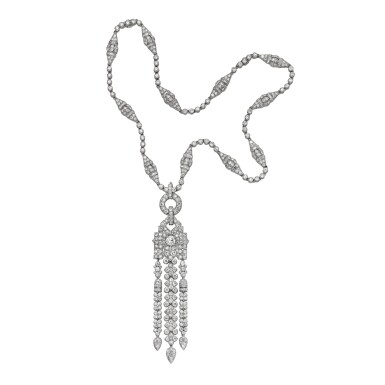 View full screen - View 1 of Lot 124. Cartier | Diamond Pendant Necklace 卡地亞 鑽石吊墜項鏈.
