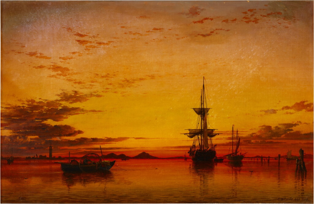 View full screen - View 1 of Lot 204. Sunset on the Laguna of Venice.