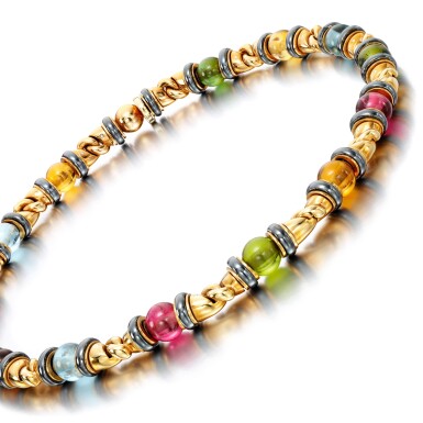 View full screen - View 1 of Lot 3. Gem set and diamond necklace, 'Gancio'.