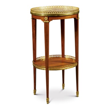 View full screen - View 1 of Lot 190. A LOUIS XVI GILT BRONZE-MOUNTED TULIPWOOD SMALL TABLE DE MILIEU BY CRAMER, CIRCA 1780 .