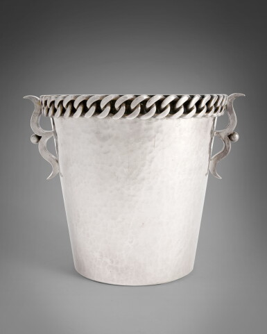 View full screen - View 1 of Lot 405. A French Silver-Plated Wine Cooler, Jean Després, Paris, Mid 20th Century.