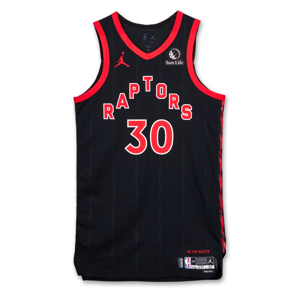 View full screen - View 1 of Lot 221. Ochai Agbaji Toronto Raptors 2024-2025 Emirates NBA Cup Game Worn Statement Edition Jersey | Matched to 2 Games.