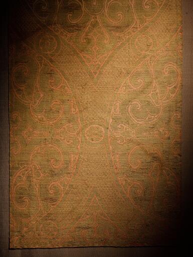 View full screen - View 1 of Lot 126. An important Mongol 'Cloth of Gold' silk and metal thread lampas panel, Central Asia or eastern Persia, mid-13th century.