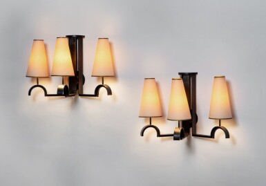 View full screen - View 1 of Lot 150. Pair of "Fond Perdu" Wall Sconces.