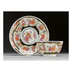 A MEISSEN TEABOWL AND SAUCER CIRCA 1730