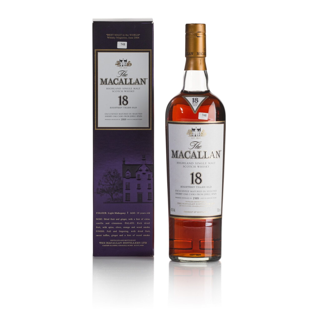 View full screen - View 1 of Lot 75. The Macallan 18 Year Old 43.0 abv 1989 (1 BT70).