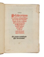 Psalterium, Venice: Daniel Bomberg and Petrus Liechtenstein, 1515