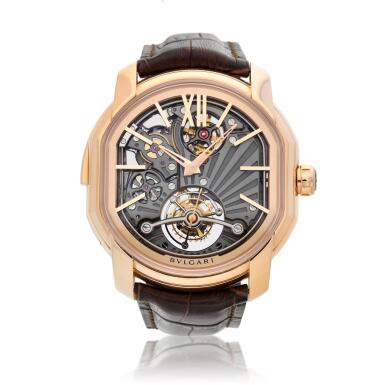 View full screen - View 1 of Lot 67. Daniel Roth Carillon Tourbillon, A limited edition pink gold semi-skeletonized tourbillon minute repeating wristwatch, Circa 2012 .