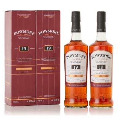 View full screen - View 1 of Lot 9557. Bowmore 19 Year Old French Oak Barrique 2018 Release 48.9 abv NV (2 BT70).