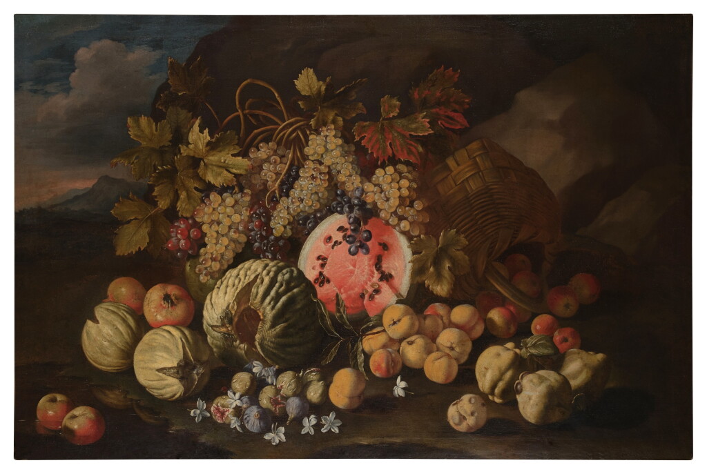 View full screen - View 1 of Lot 507. Assortment of fruit in a landscape.
