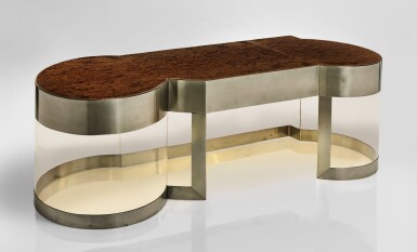 View full screen - View 1 of Lot 317. GUY DE ROUGEMONT | “NUAGE” ILLUMINATED COFFEE TABLE.