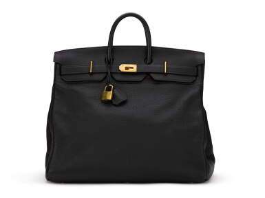 View full screen - View 1 of Lot 72. Birkin 55 HAC (haut a Courroies) Blue Royal Colour in Clemence Leather with gold hardware. Hermès. 2001..