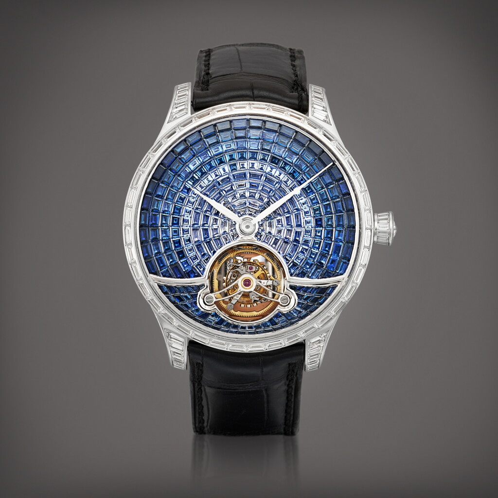 View full screen - View 1 of Lot 2206. Venturer Tourbillon, Reference 2802, No. 1 | A limited edition white gold, diamond and sapphire-set tourbillon wristwatch, Circa 2016 | 亨利慕时 | VENTURER TOURBILLON 型號2802 編號1 | 限量版白金鑲鑽石及藍寶石陀飛輪腕錶,約2016年製.