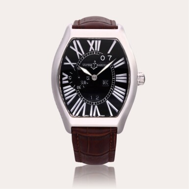 View full screen - View 1 of Lot 582. Reference 330-48 Ludovico Perpetual | A white gold automatic tonneau-shaped perpetual calendar wristwatch, Circa 2005.