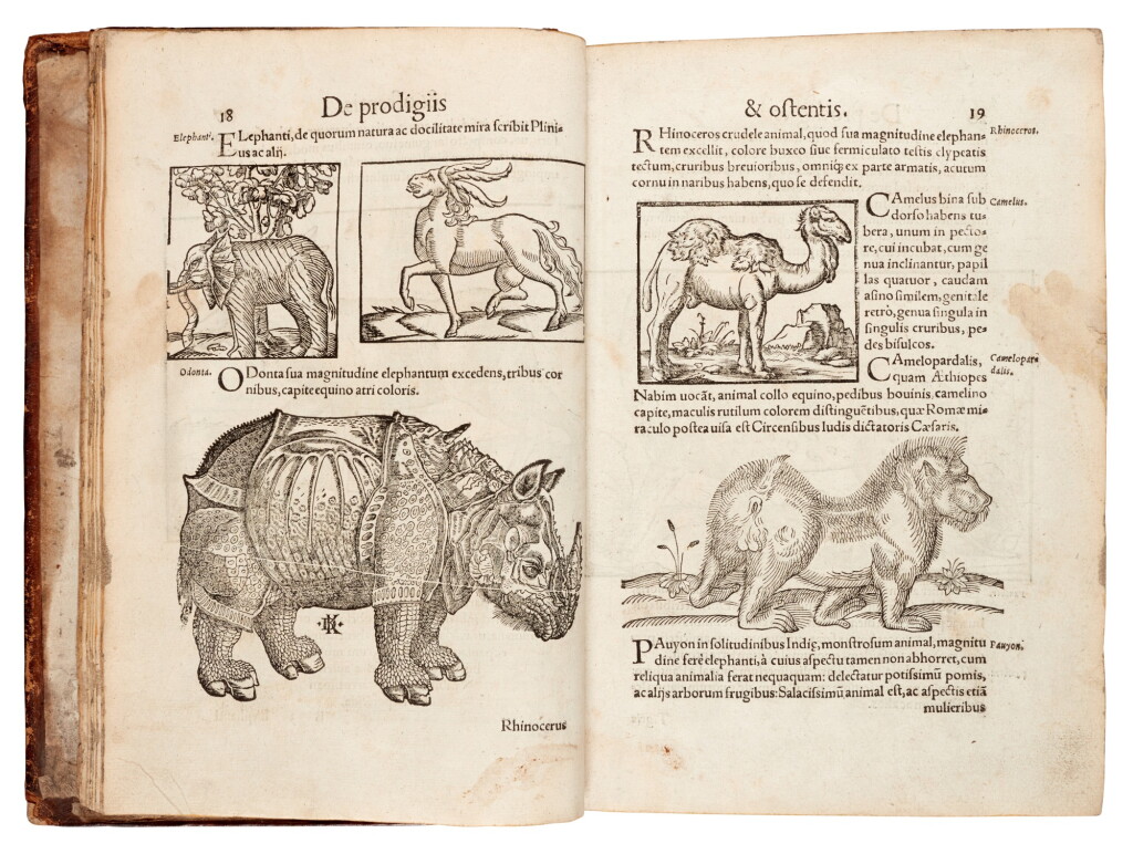 View full screen - View 1 of Lot 168. Lycosthenes, Prodigiorum ac ostentorum chronicon, Basel, 1557, later calf.