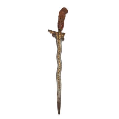 View full screen - View 1 of Lot 63. An Inlaid Kris Dagger, Indonesia, 16th to 18th Century.