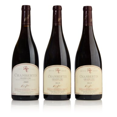 View full screen - View 1 of Lot 457. Chambertin 2009 and 2015 by Rossignol-Trapet (3 BT).