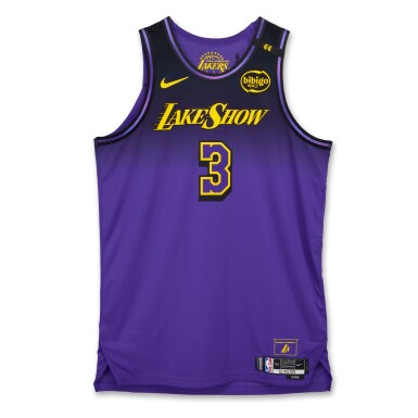 View full screen - View 1 of Lot 21. Anthony Davis Los Angeles Lakers 2024-2025 Game Worn City Edition Jersey | Double-Double .