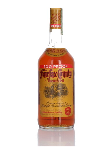 View full screen - View 1 of Lot 153. A. Smith Bowman Fairfax County Bourbon 100 Proof 1971 (1 Bottle Quart).