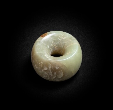 View full screen - View 1 of Lot 96. A celadon jade bead Neolithic period, Xilongwa culture | 新石器時代 興隆窪文化青白玉珠.