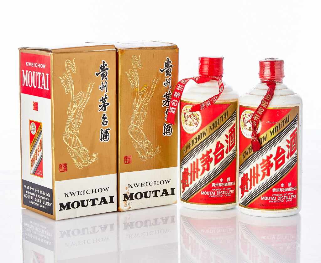 View full screen - View 1 of Lot 6372. 1990年代"飛天牌"貴州茅台酒 Kweichow Flying Fairy Moutai 1990's NV (2 BT37).