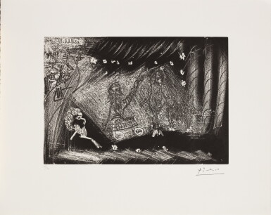 View full screen - View 1 of Lot 577. Au théâtre: femme nue et vieillard cul-de-jatte (B. 1422; Ba. 1450) .