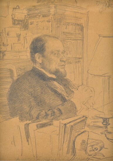 View full screen - View 1 of Lot 28. ILYA EFIMOVICH REPIN | Portrait of Anatoly Fedorovich Koni.