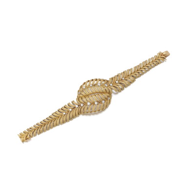 View full screen - View 1 of Lot 140. Bracelet or et diamants | Gold and diamond bracelet.
