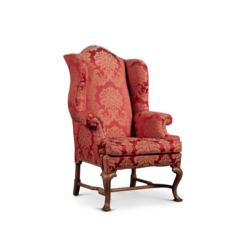 View full screen - View 1 of Lot 140. A Queen Anne Walnut Wing Armchair, Circa 1710.