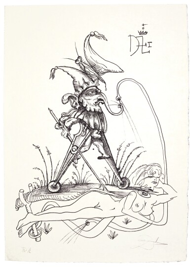 View full screen - View 1 of Lot 97. SALVADOR DALÍ | LES SONGES DRÔLATIQUES DE PANTAGRUEL (M. & L. 1398-1422; F. PP. 173-174).