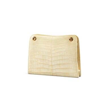 View full screen - View 1 of Lot 276. Trapezoid bag in off-white Niloticus crocodile leather, Circa 1965.