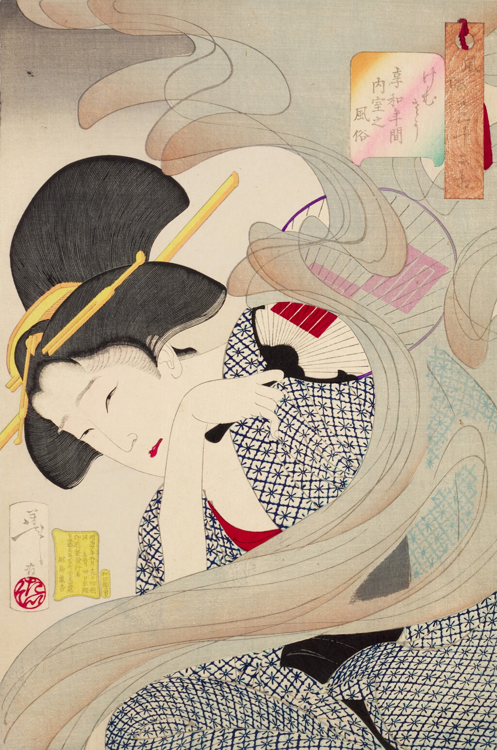 View full screen - View 1 of Lot 66. Tsukioka Yoshitoshi (1839-1892) | The complete set of Thirty-two Aspects of Customs & Manners (Fuzoku sanjuniso) | Meiji period, late 19th century.
