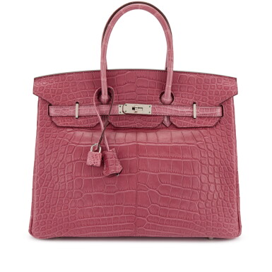 View full screen - View 1 of Lot 661. Bois de Rose Matte Mississippiensis Alligator Birkin 35 Palladium Hardware, 2011.