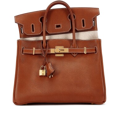 View full screen - View 1 of Lot 1067. Limited Edition Fauve Barenia Faubourg and Toile 3 in 1 Birkin 30 Gold Hardware, 2022.