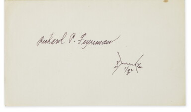 View full screen - View 1 of Lot 27. FEYNMAN DIAGRAM, DRAWN & SIGNED BY FEYNMAN.