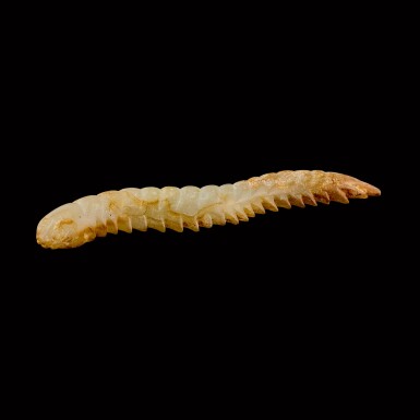 View full screen - View 1 of Lot 122. A rare white and russet jade centipede Song - Ming dynasty | 宋至明 白玉蜈蚣.