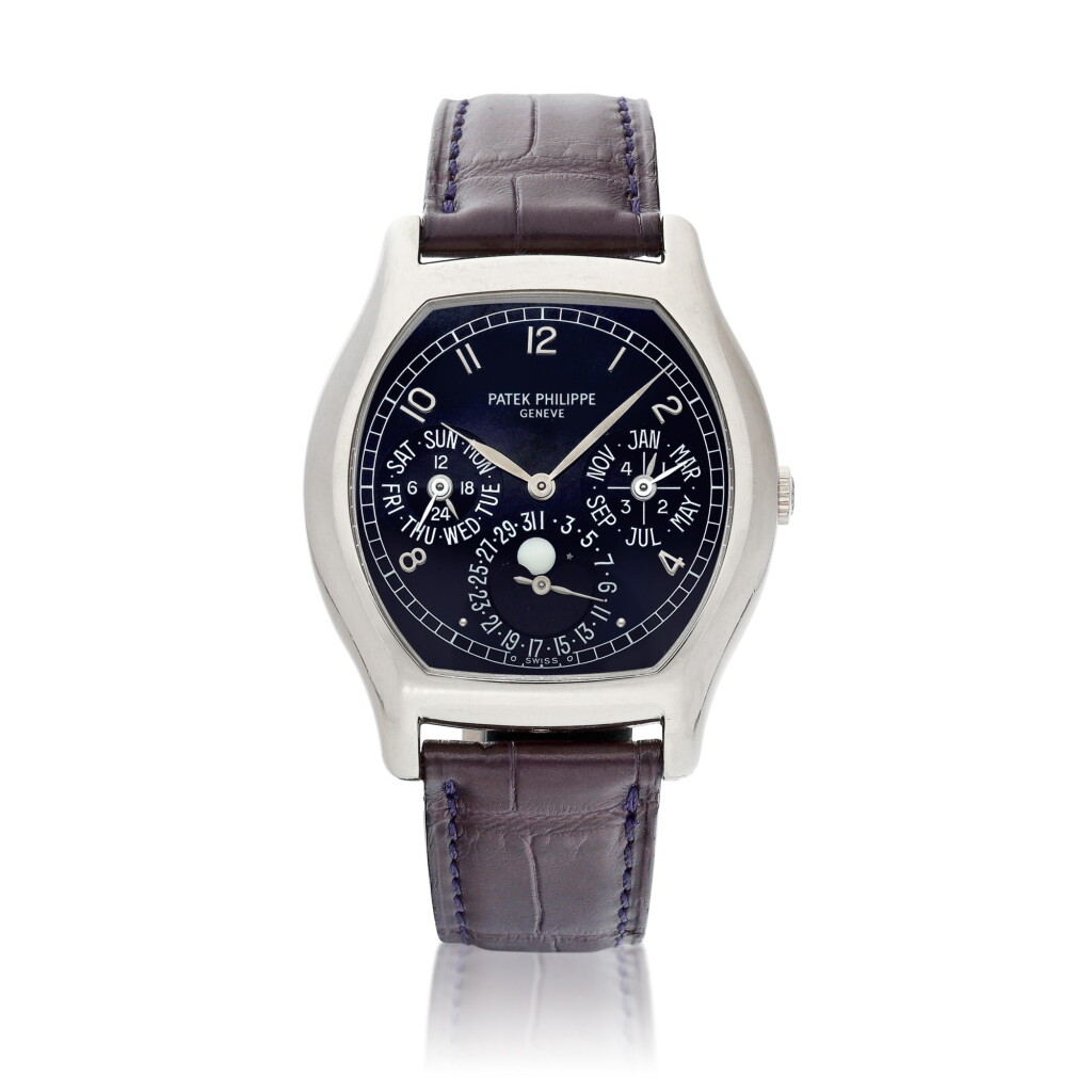 View full screen - View 1 of Lot 8007. Reference 5040 | A white gold perpetual calendar wristwatch with moon phases, 24 hours and leap year indication, Made in 1997 | 百達翡麗 | 型號5040 | 白金萬年曆腕錶,備月相、24小時及閏年顯示,1997年製.