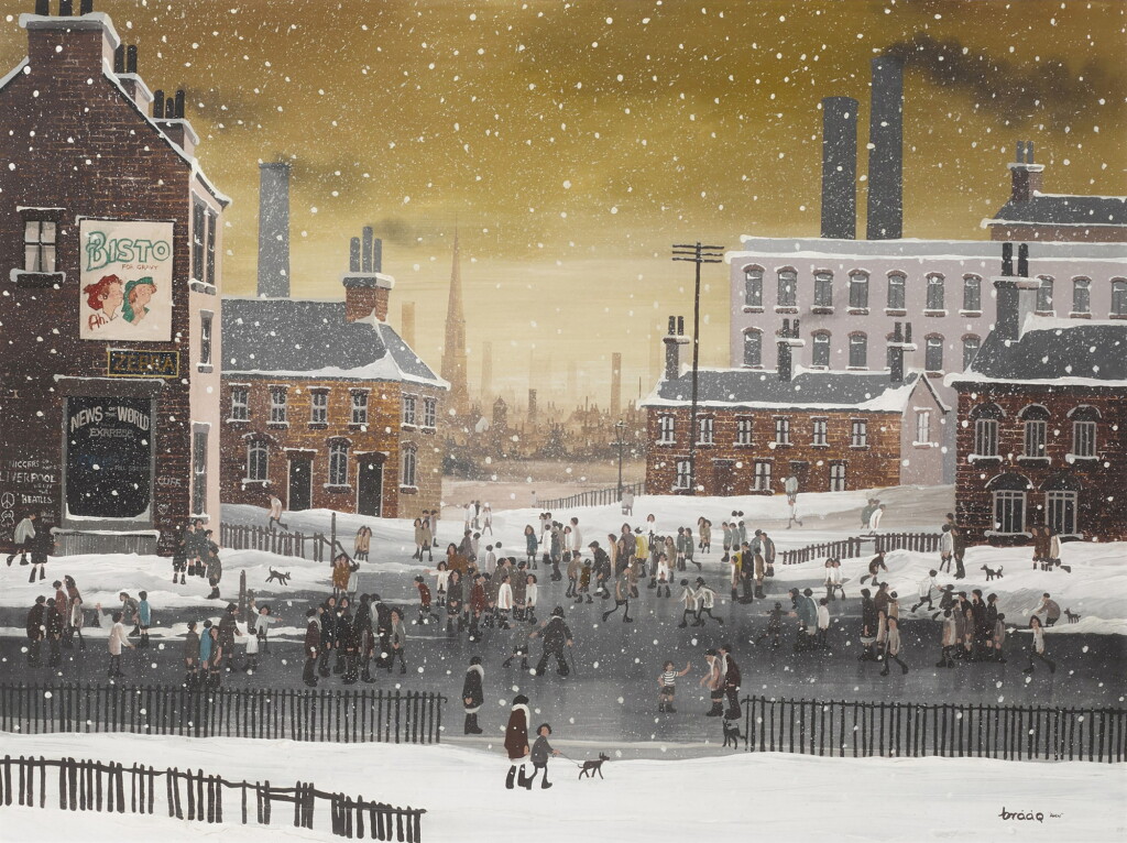 View full screen - View 1 of Lot 263. Snowy Liverpool Street Scene.
