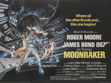 View full screen - View 1 of Lot 114. Moonraker (1979) British poster, signed by Roger Moore and Richard Kiel ('Jaws').