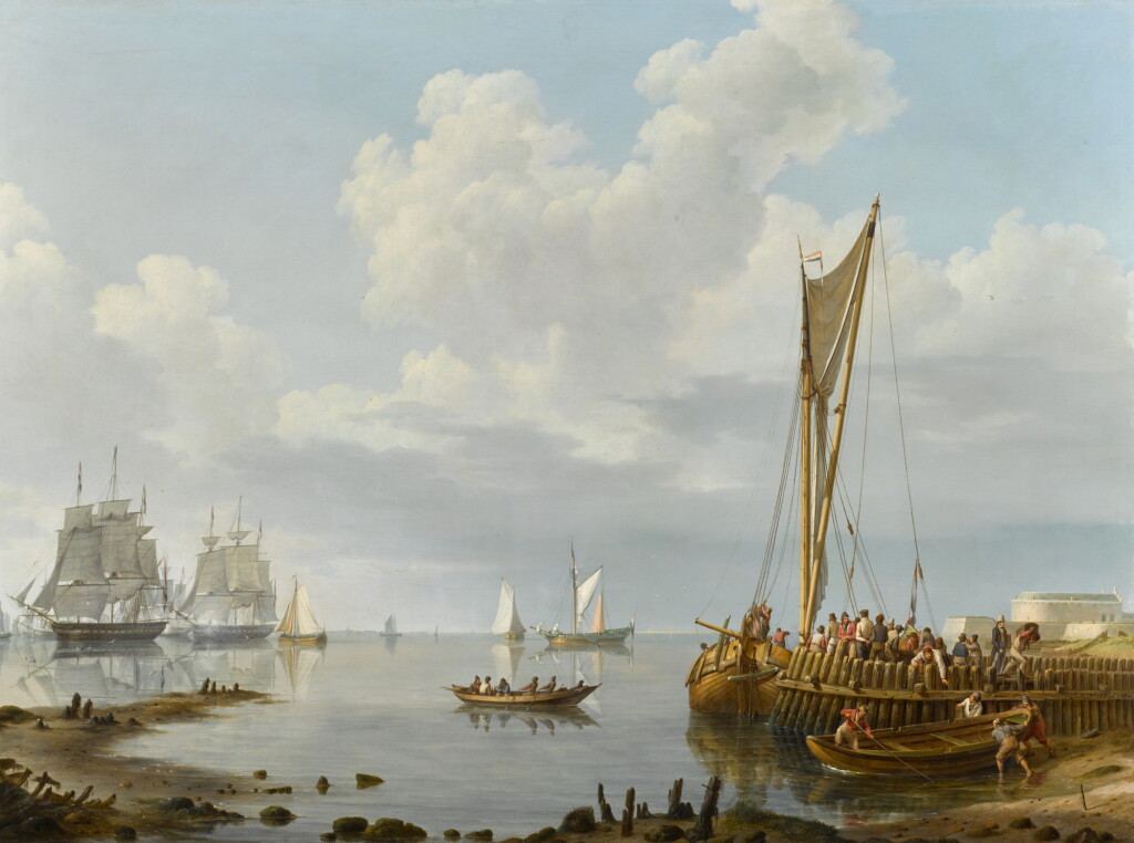 View full screen - View 1 of Lot 82. Shipping in a Calm Estuary.