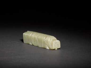 View full screen - View 1 of Lot 6. A celadon jade pig, Eastern Han dynasty.