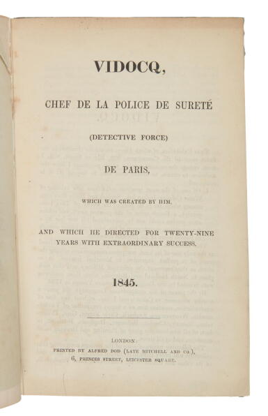View full screen - View 1 of Lot 608. Vidocq, Eugène François | Exhibiting mementos of a checkered career.