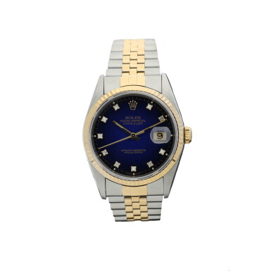 View full screen - View 1 of Lot 456. ROLEX | REFERENCE 16233 DATEJUST A STAINLESS STEEL AND YELLOW GOLD AUTOMATIC WRISTWATCH WITH DATE AND BRACELET, CIRCA 1994.