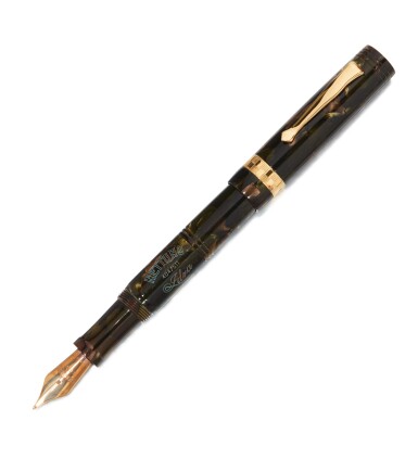 View full screen - View 1 of Lot 70. STIPULA | A LIMITED EDITION GREEN CELLULOID AND GOLD PLATED FOUNTAIN PEN, CIRCA 1999.