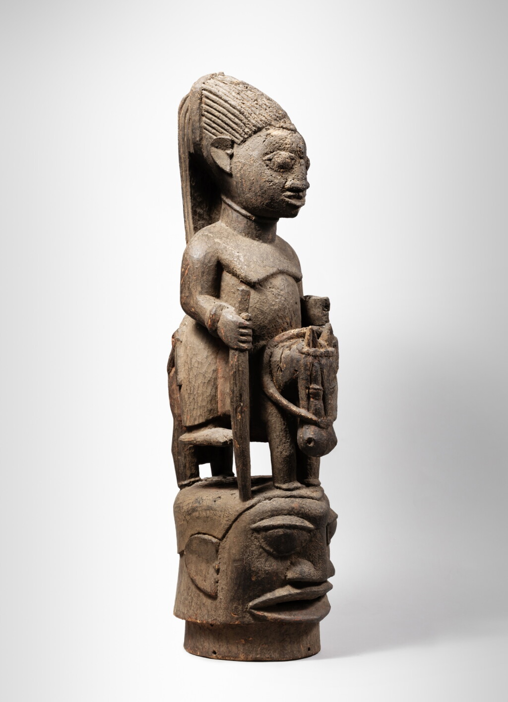 View full screen - View 1 of Lot 39. Yoruba Helmet Mask, Nigeria.