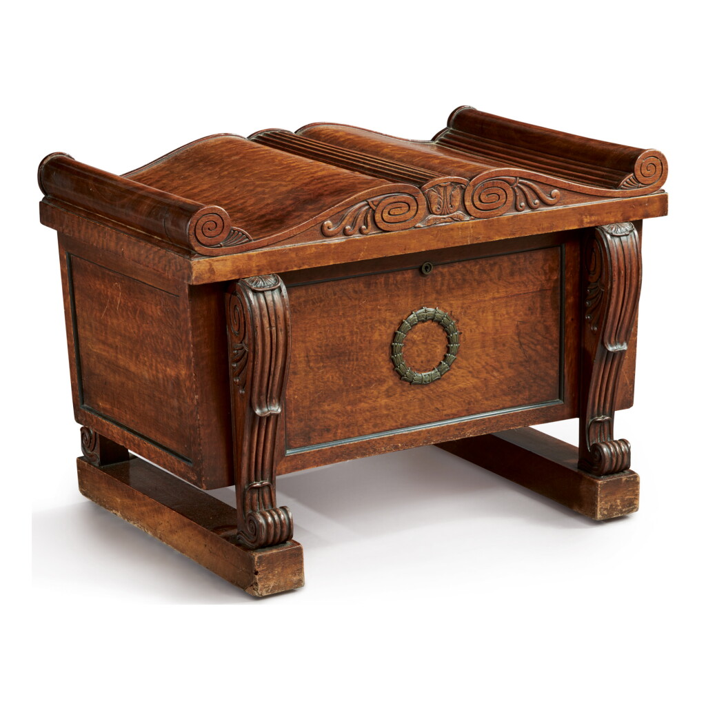 View full screen - View 1 of Lot 135. A REGENCY MAHOGANY WINE COOLER, CIRCA 1810.
