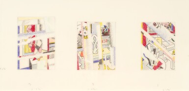 View full screen - View 1 of Lot 411. Reflections of "Large Interior" (Study).