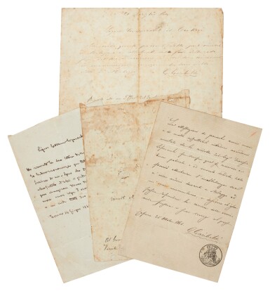 View full screen - View 1 of Lot 61. Giuseppe Garibaldi | Two field orders written during the Red Shirt victory, Milazzo, 20 July 1860.