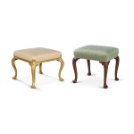 A George I Giltwood Stool, the Legs Circa 1720, together with a George II Walnut Stool, Circa 1730