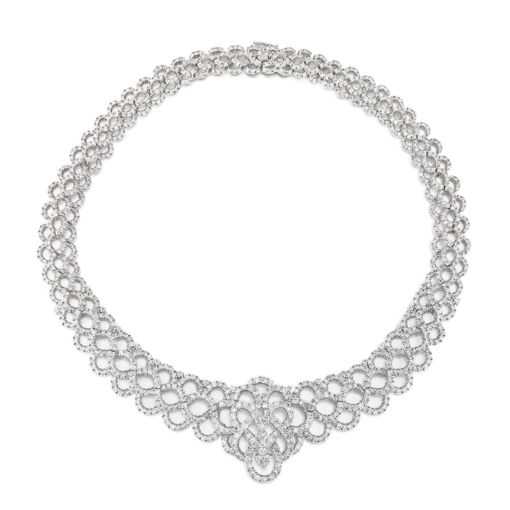 View full screen - View 1 of Lot 122. Collier diamants | Diamond necklace .